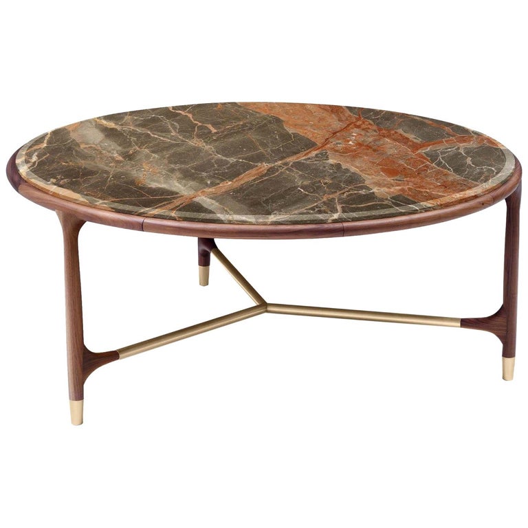 Elisee Round Table with Marble Top For Sale at 1stDibs