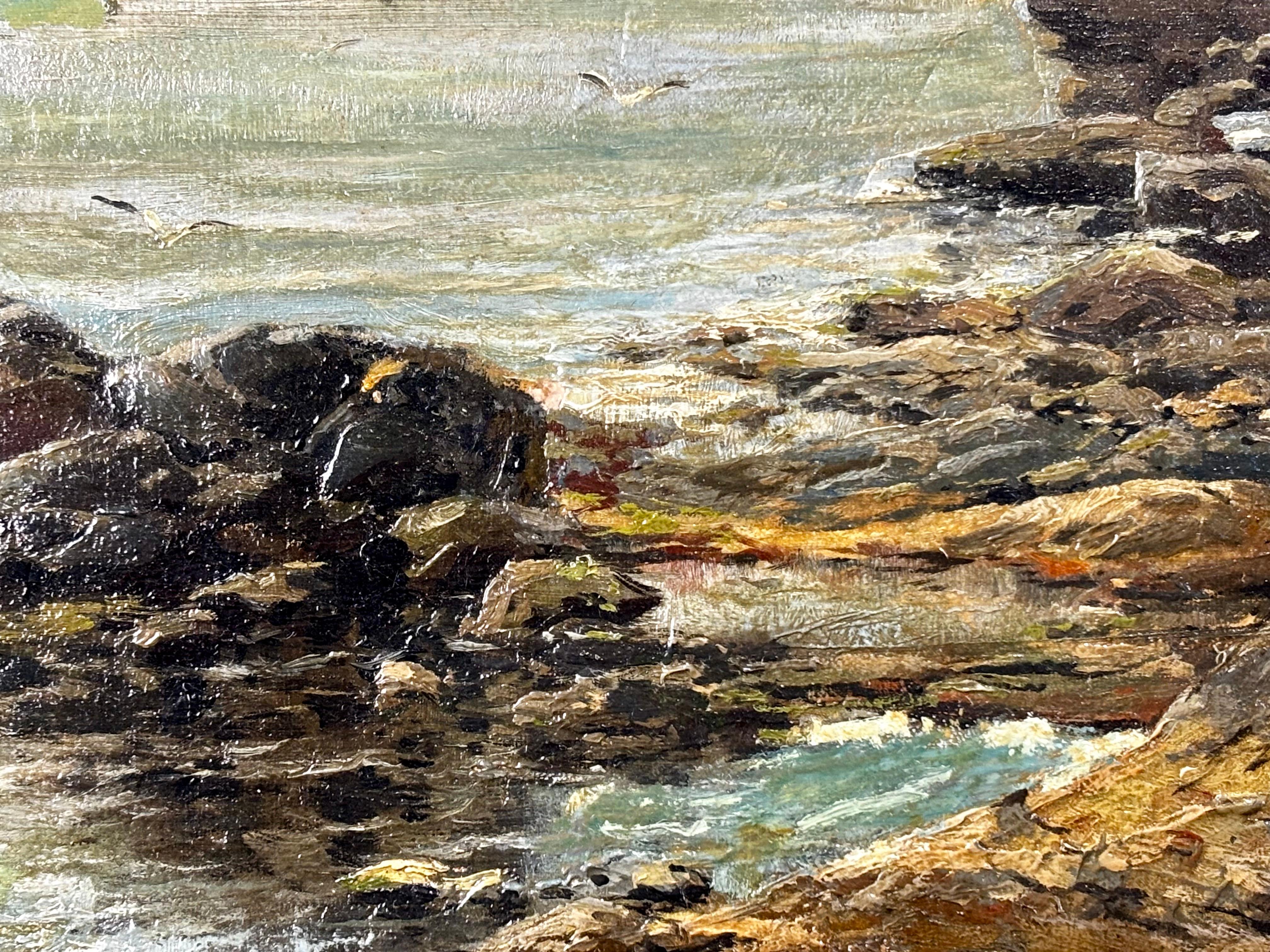 Eliseu Meifrèn 'Napolitan View', 1886, Impressionist Seascape Oil on Canvas For Sale 1