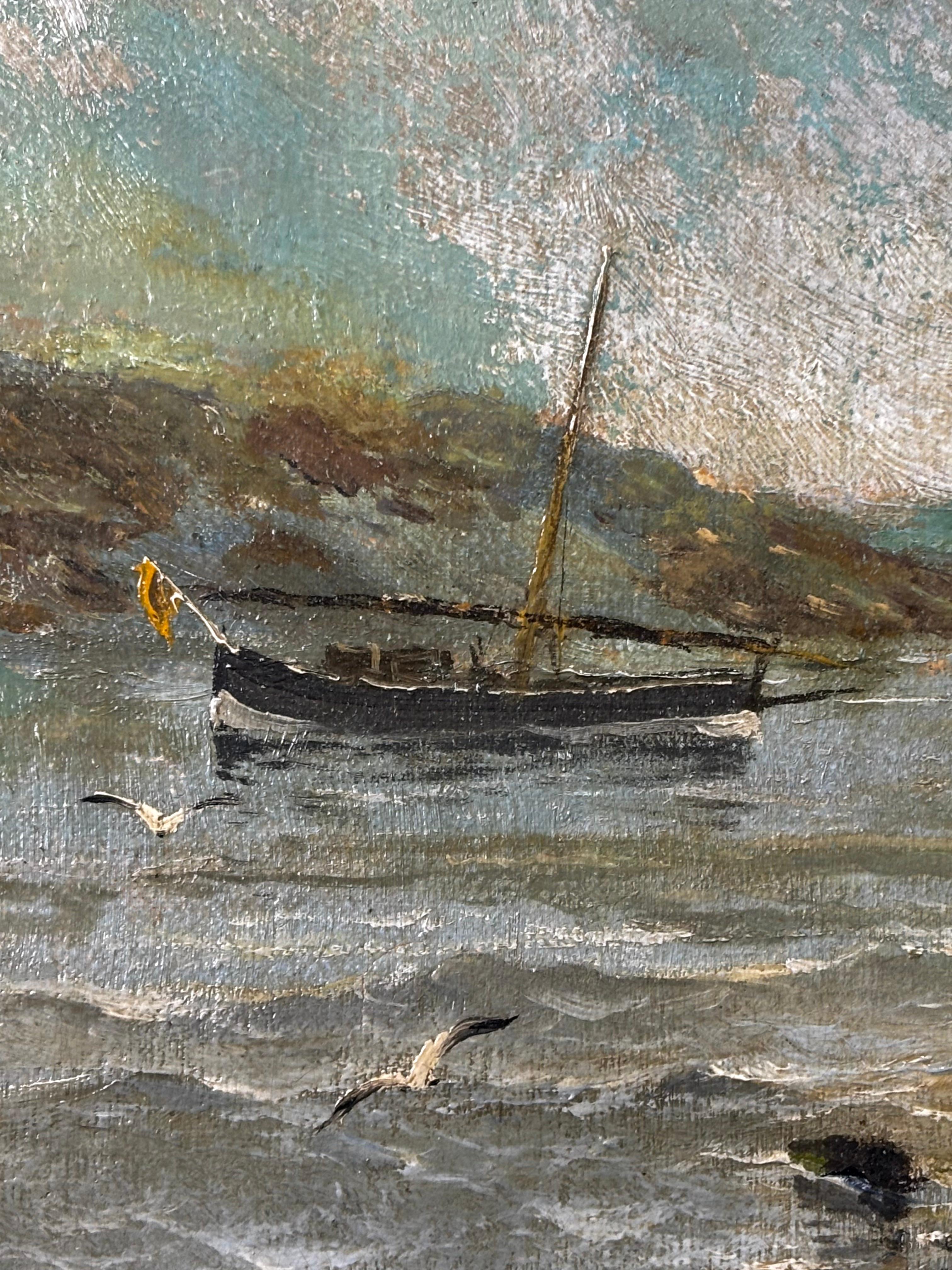 Eliseu Meifrèn 'Napolitan View', 1886, Impressionist Seascape Oil on Canvas For Sale 2