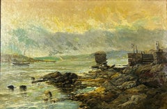 Eliseu Meifrèn 'Napolitan View', 1886, Impressionist Seascape Oil on Canvas