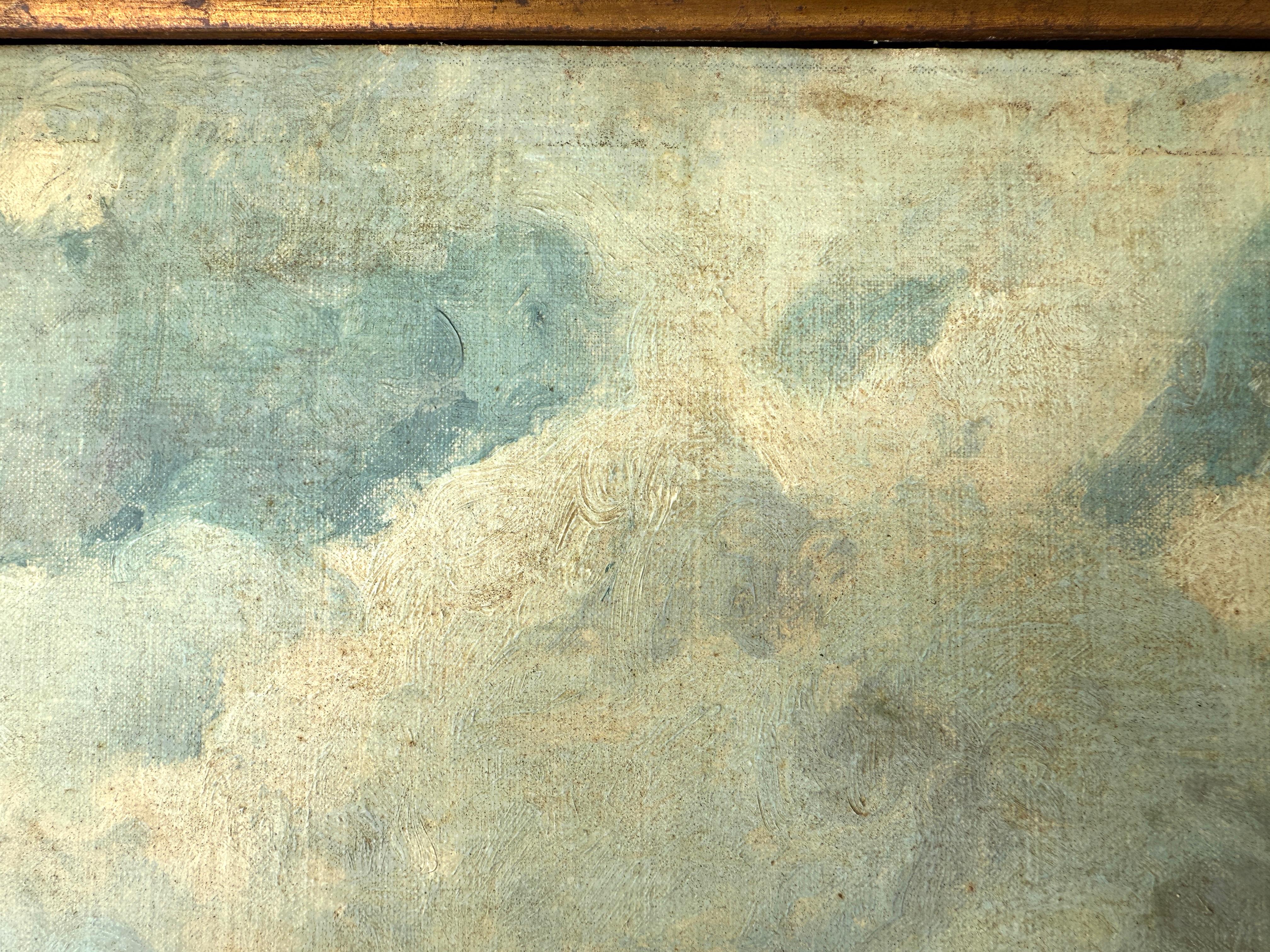 Paysage marin avec voiliers peinture à l'huile méditerranéenne Espagne en vente 1