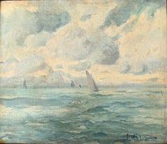 Seascape with Sailboats oil painting mediterranean Spain
