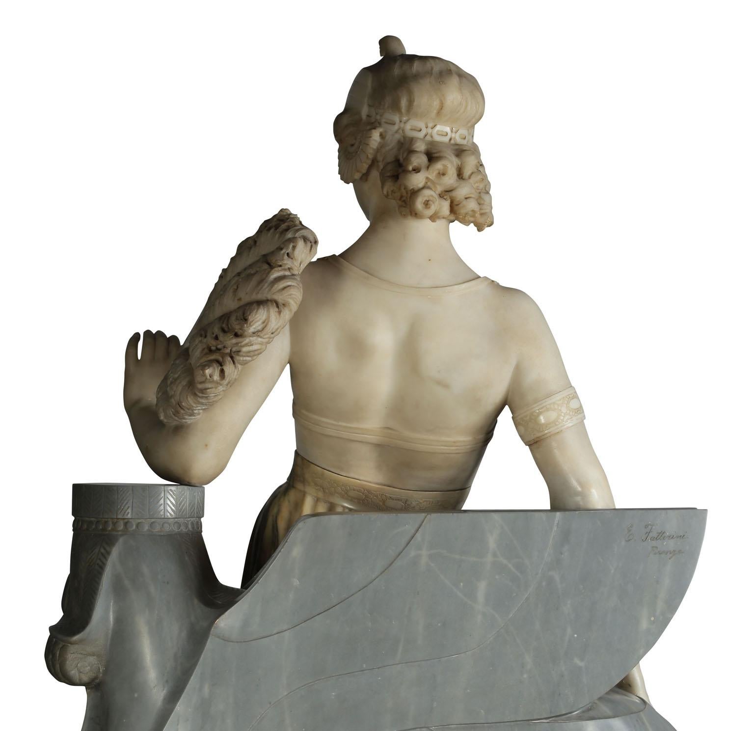 Lifesize Italian 19th Century Orientalist Marble Sculpture of Assyrian Princess For Sale 5