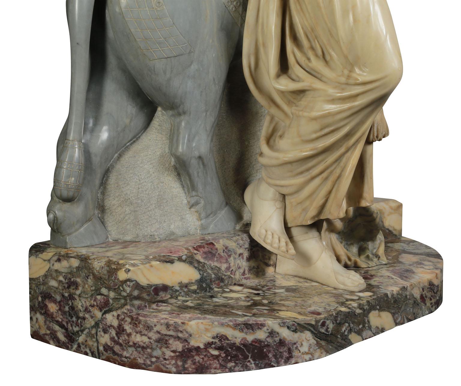 Lifesize Italian 19th Century Orientalist Marble Sculpture of Assyrian Princess For Sale 6