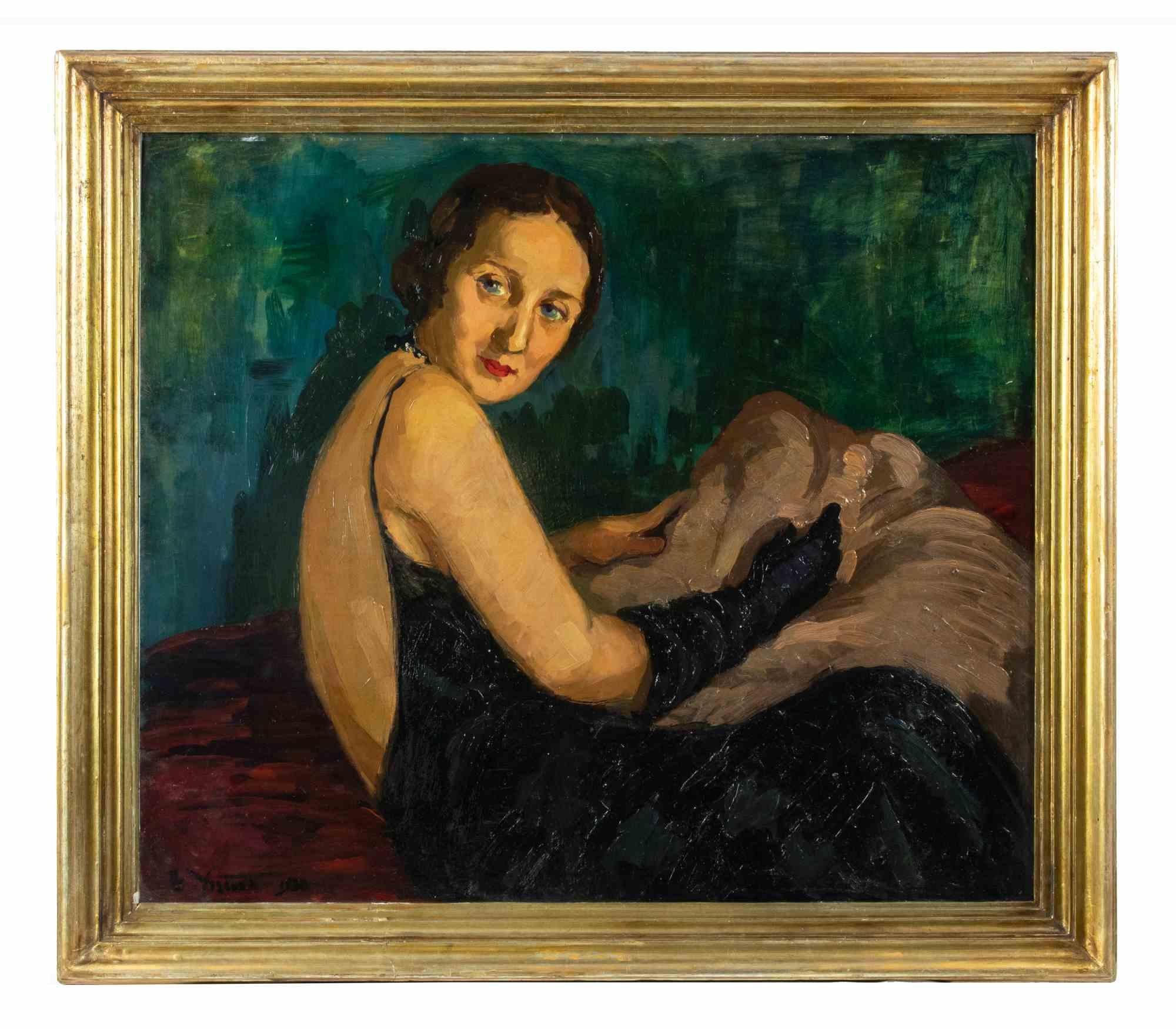 Woman ist ein modernes Original-Kunstwerk von Eliseu Visconti (1866-1944) aus dem Jahr 1930.

Gemischtes farbiges Ölgemälde.

Am unteren Rand handsigniert und datiert.