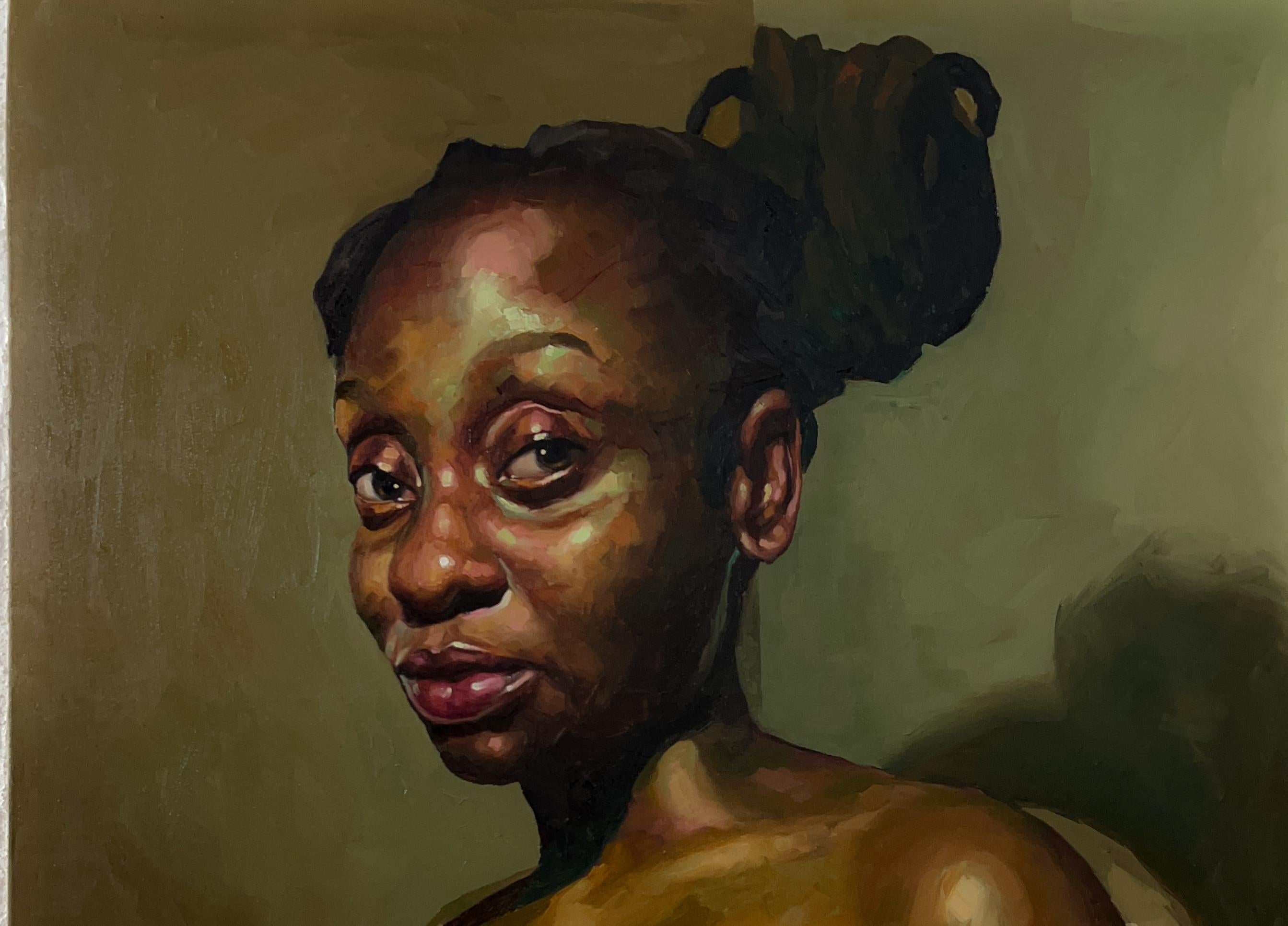 Bohemio  - Siglo XXI, Contemporáneo, Figurativo, Surrealismo, África, Mujeres - Painting de Elisha Nyong