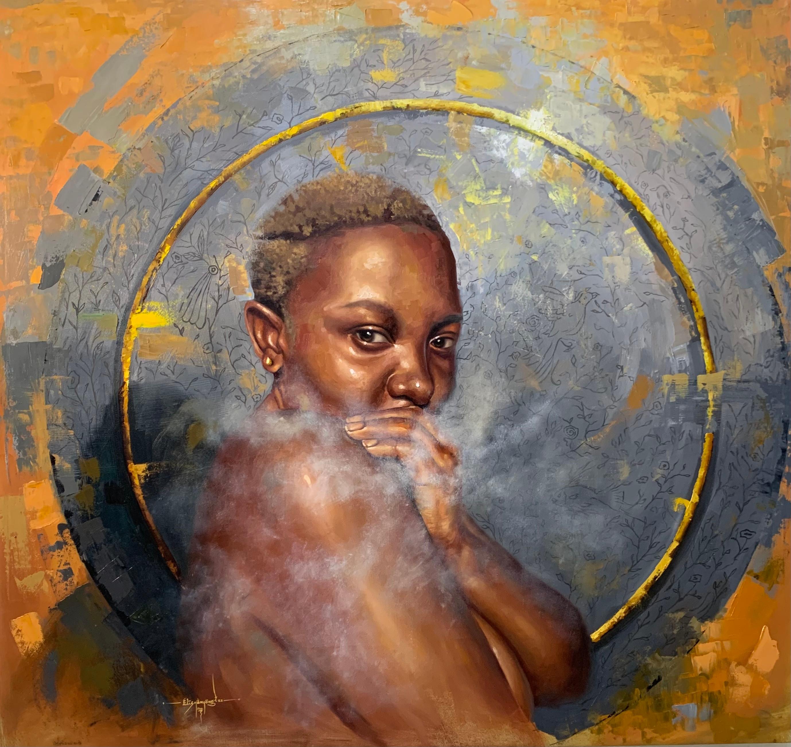 Elisha Nyong Portrait Painting - If My Soul Were Blonde