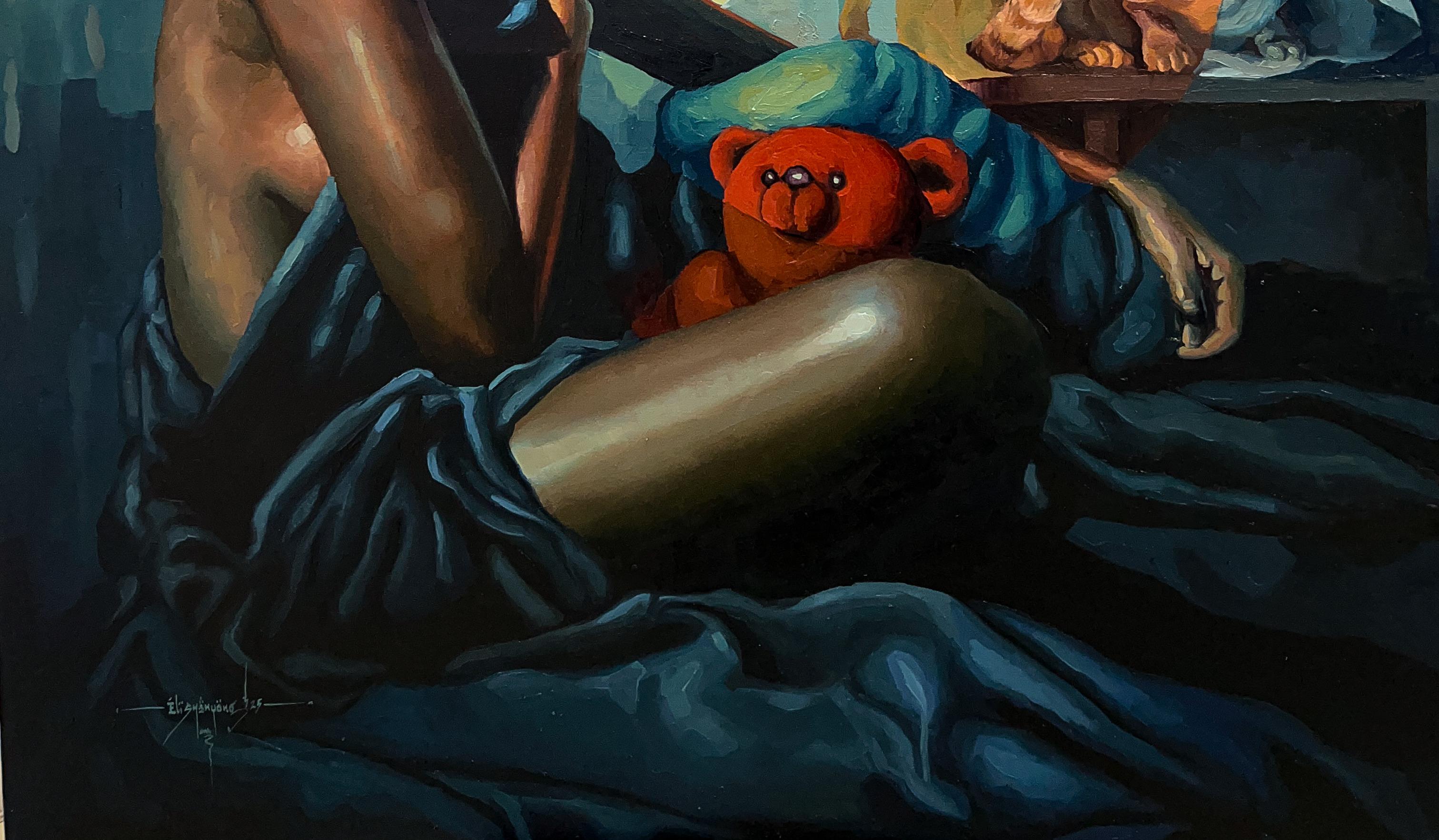 Into The Light 2  -21. Jahrhundert, Zeitgenössisch, Figurativ, Surrealismus, Frauen (Expressionismus), Painting, von Elisha Nyong