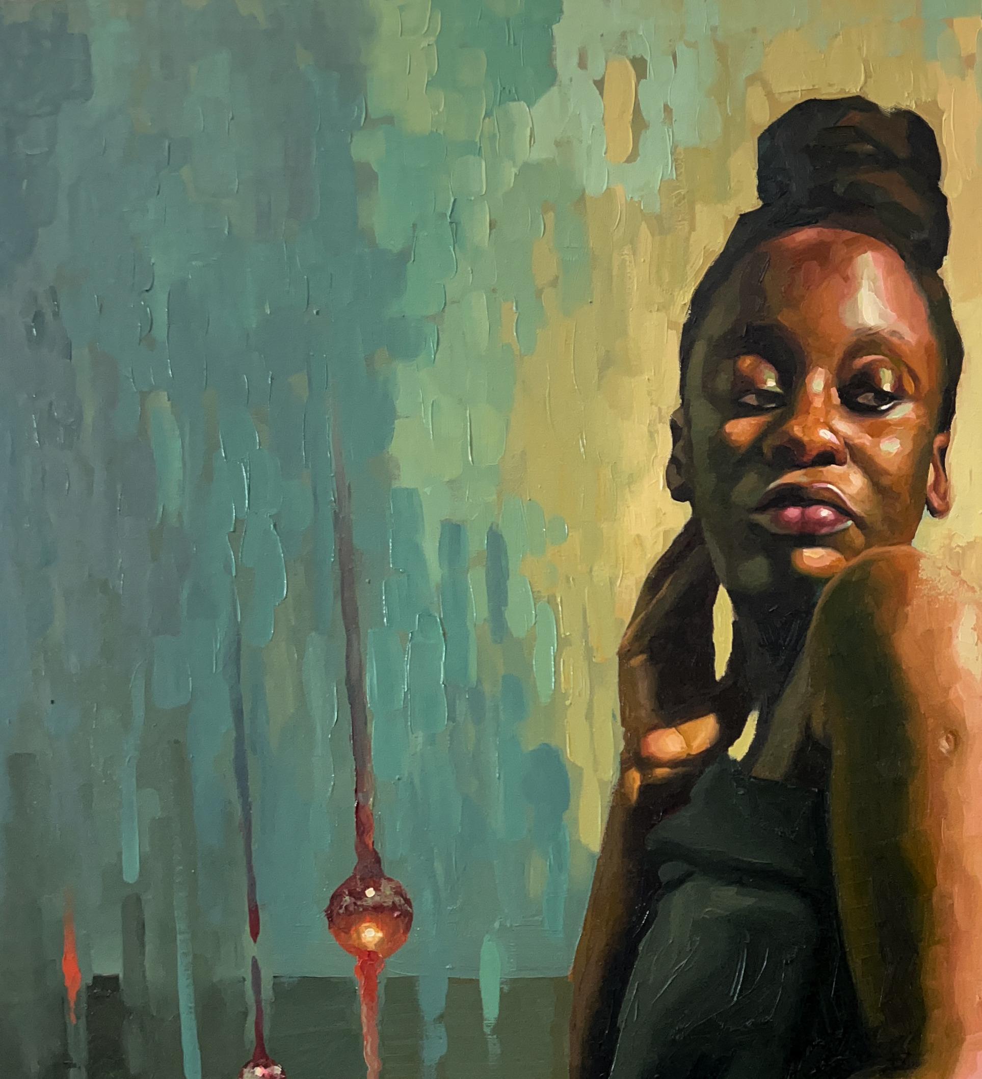 To The One Who Knows 1 - 21st Century, Contemporary, Figurative Portrait, Women - Painting by Elisha Nyong