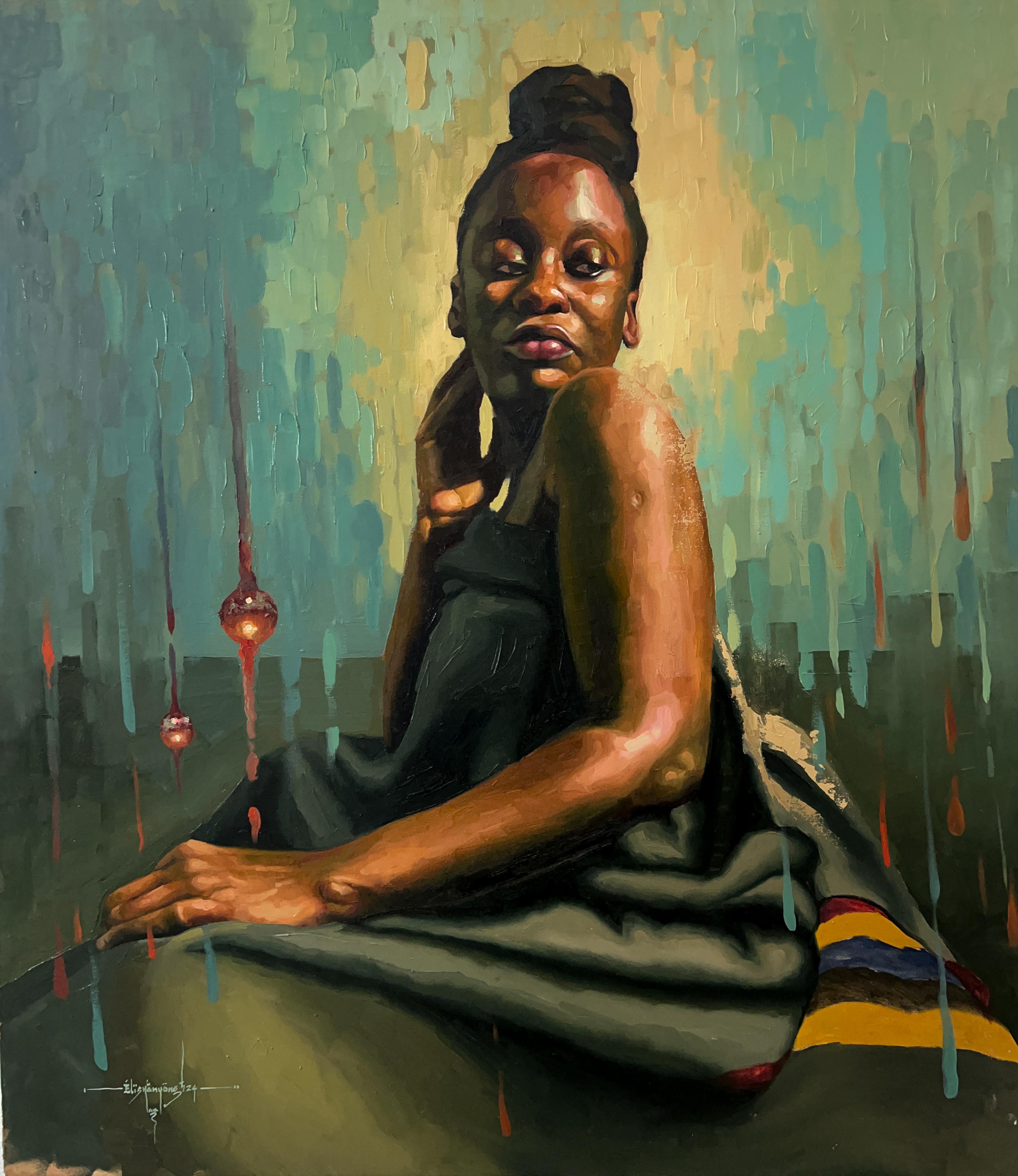 Elisha Nyong Figurative Painting - To The One Who Knows 1 - 21st Century, Contemporary, Figurative Portrait, Women