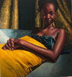 Gelbe Ambitionen  -21. Jahrhundert, Zeitgenössisch, Figurativ, Surrealismus Frauen