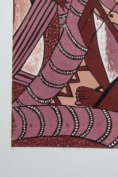 Music Spirit, Elisia Nghidishange, relief print on paper