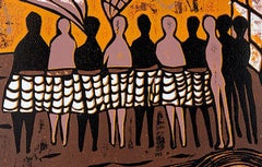 One Identity 2, Elisia Nghidishange, relief print, ink, paper