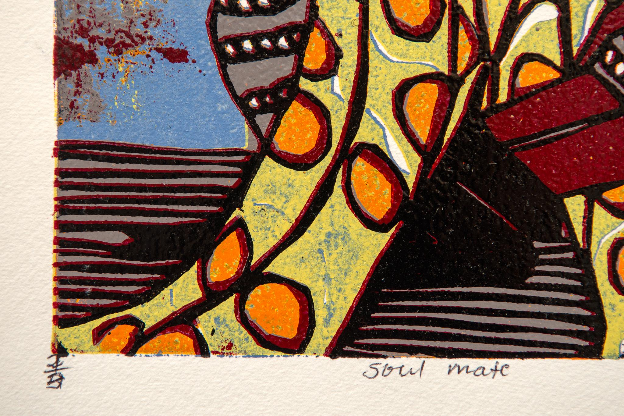Soul Mate, Elisia Nghidishange, cardboard print on paper For Sale 3