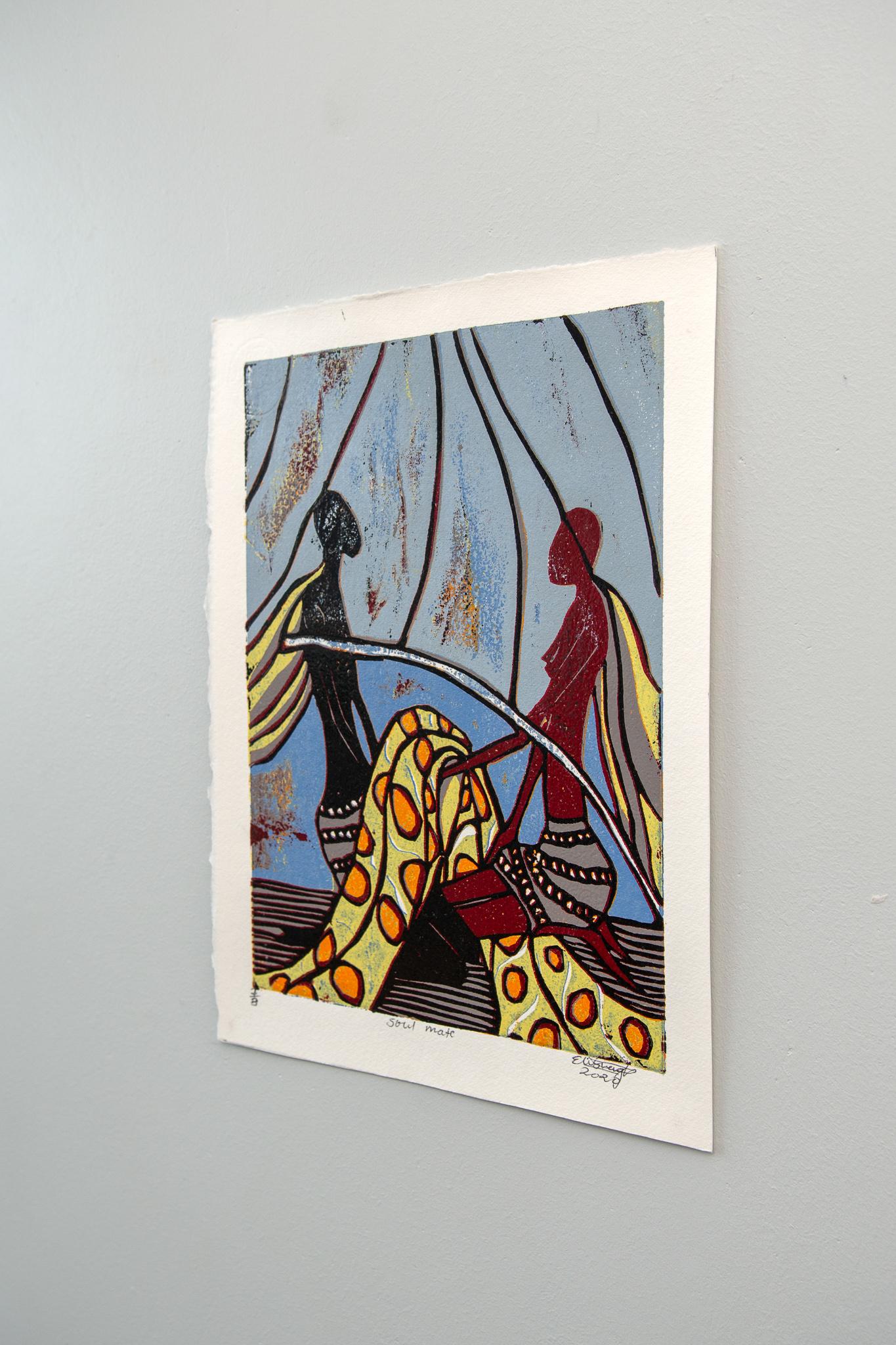 Soul Mate, Elisia Nghidishange, cardboard print on paper For Sale 7