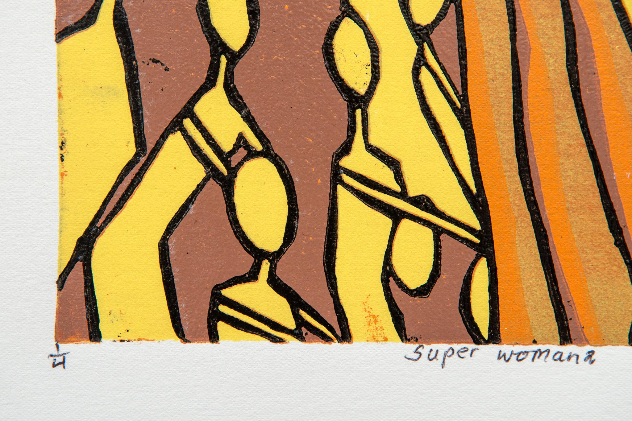 Super Woman 2, Elisia Nghidishange, cardboard print on paper For Sale 2