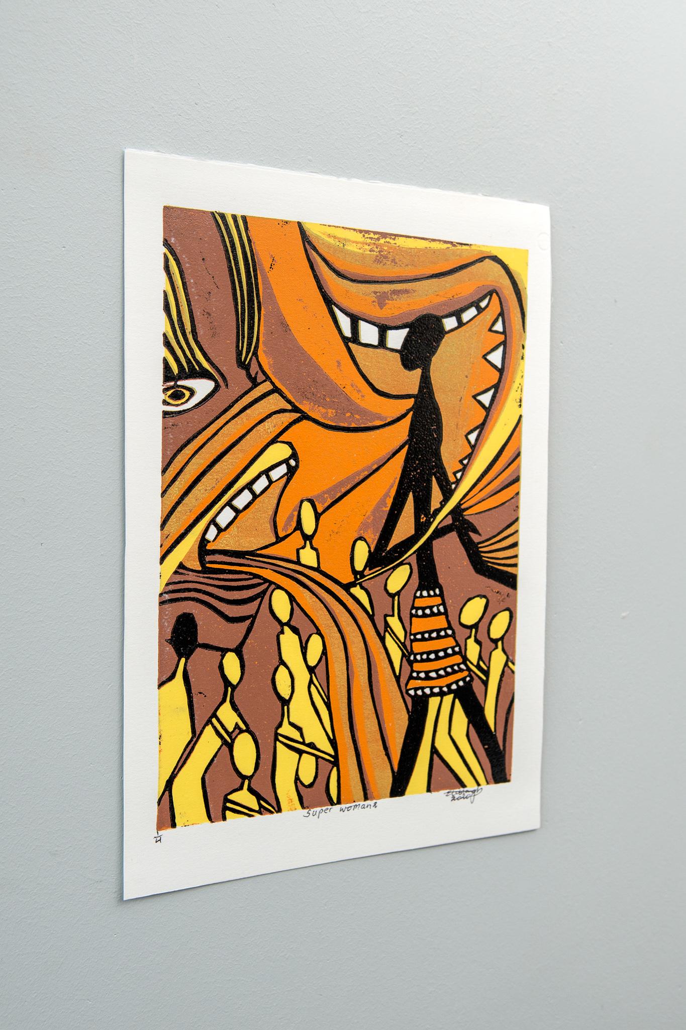 Super Woman 2, Elisia Nghidishange, cardboard print on paper For Sale 6