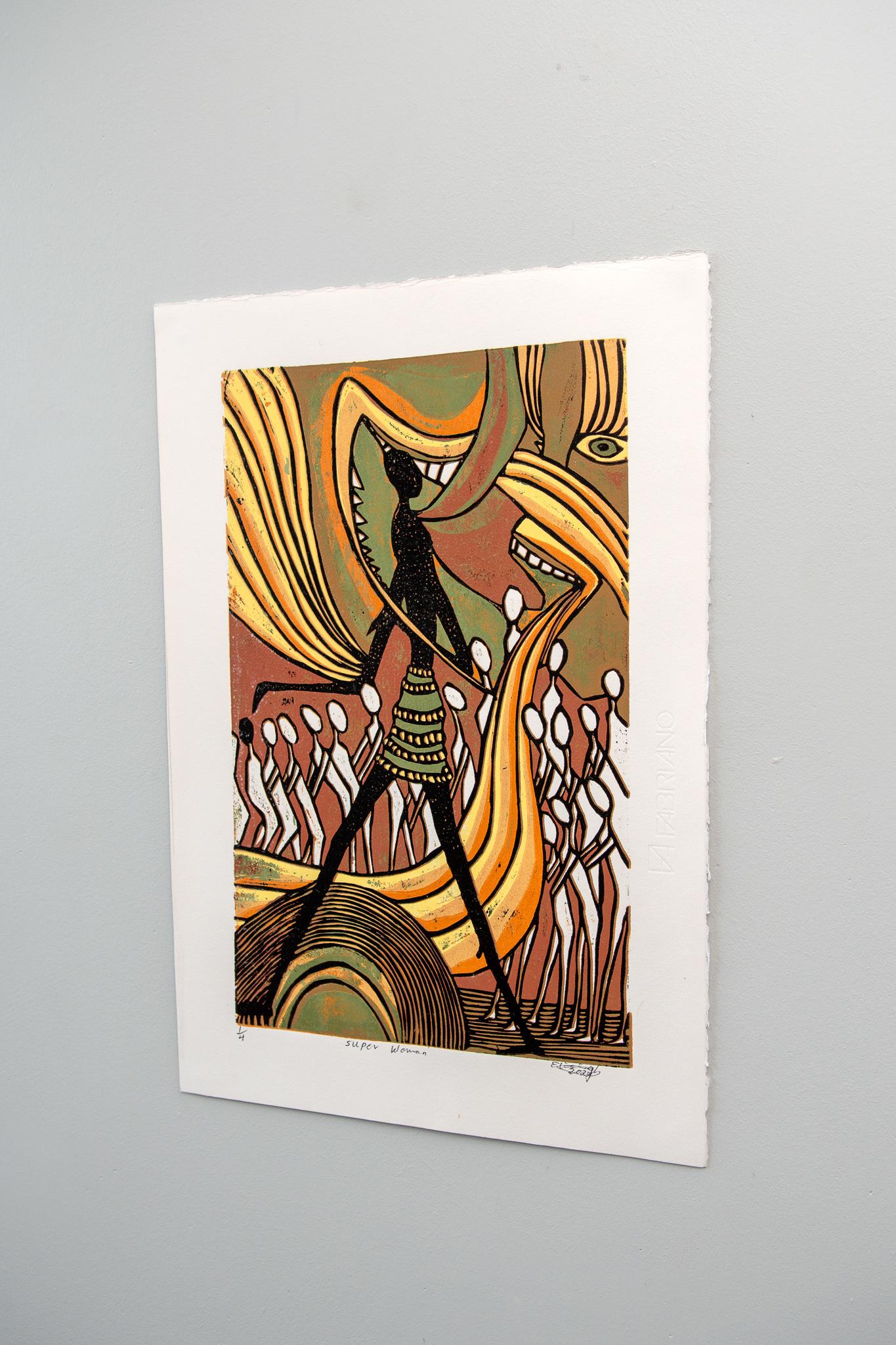 Super Woman, Elisia Nghidishange, cardboard print on paper For Sale 9