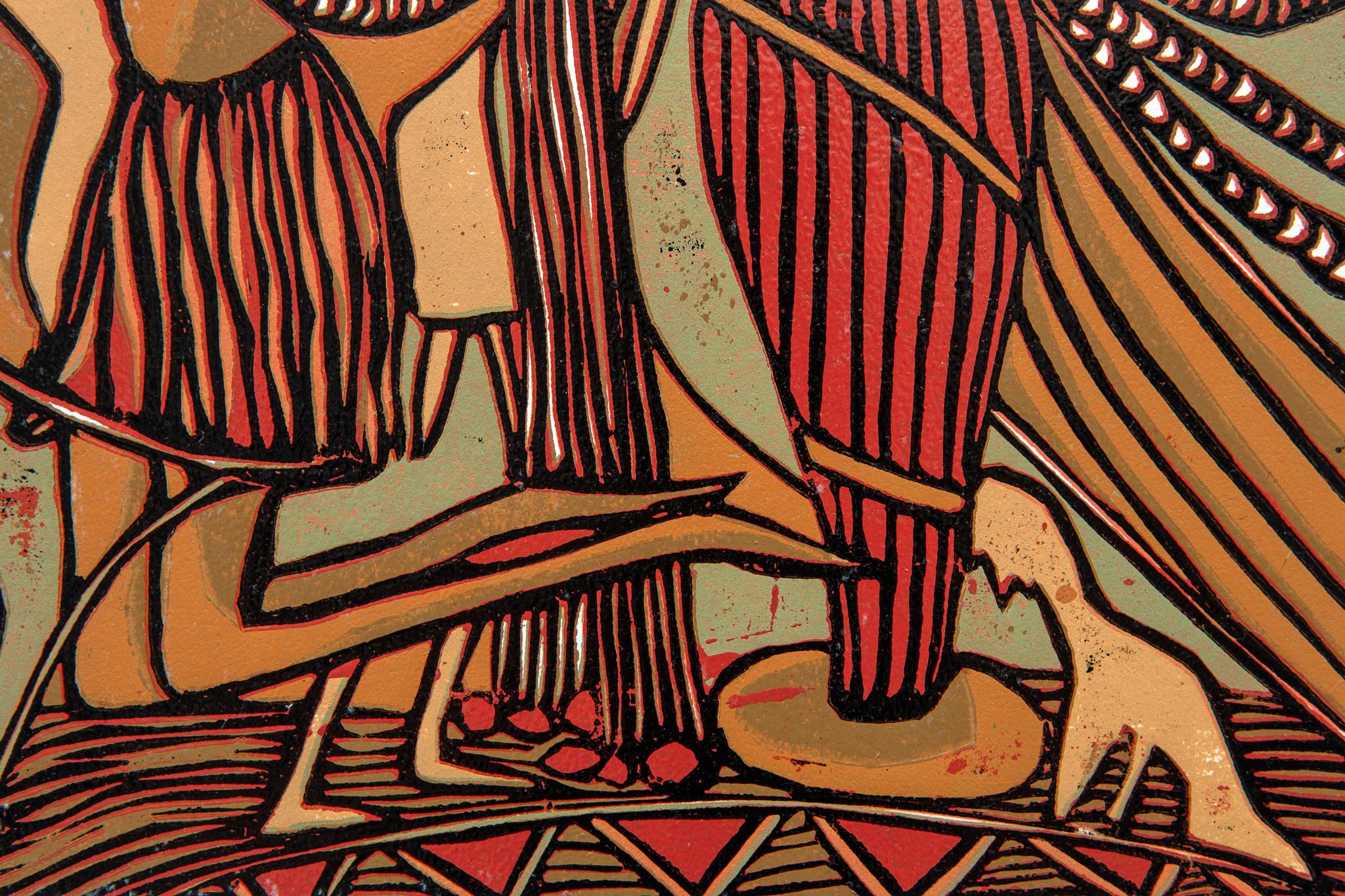 The Ancestors, Elisia Nghidishange, cardboard print on paper For Sale 5