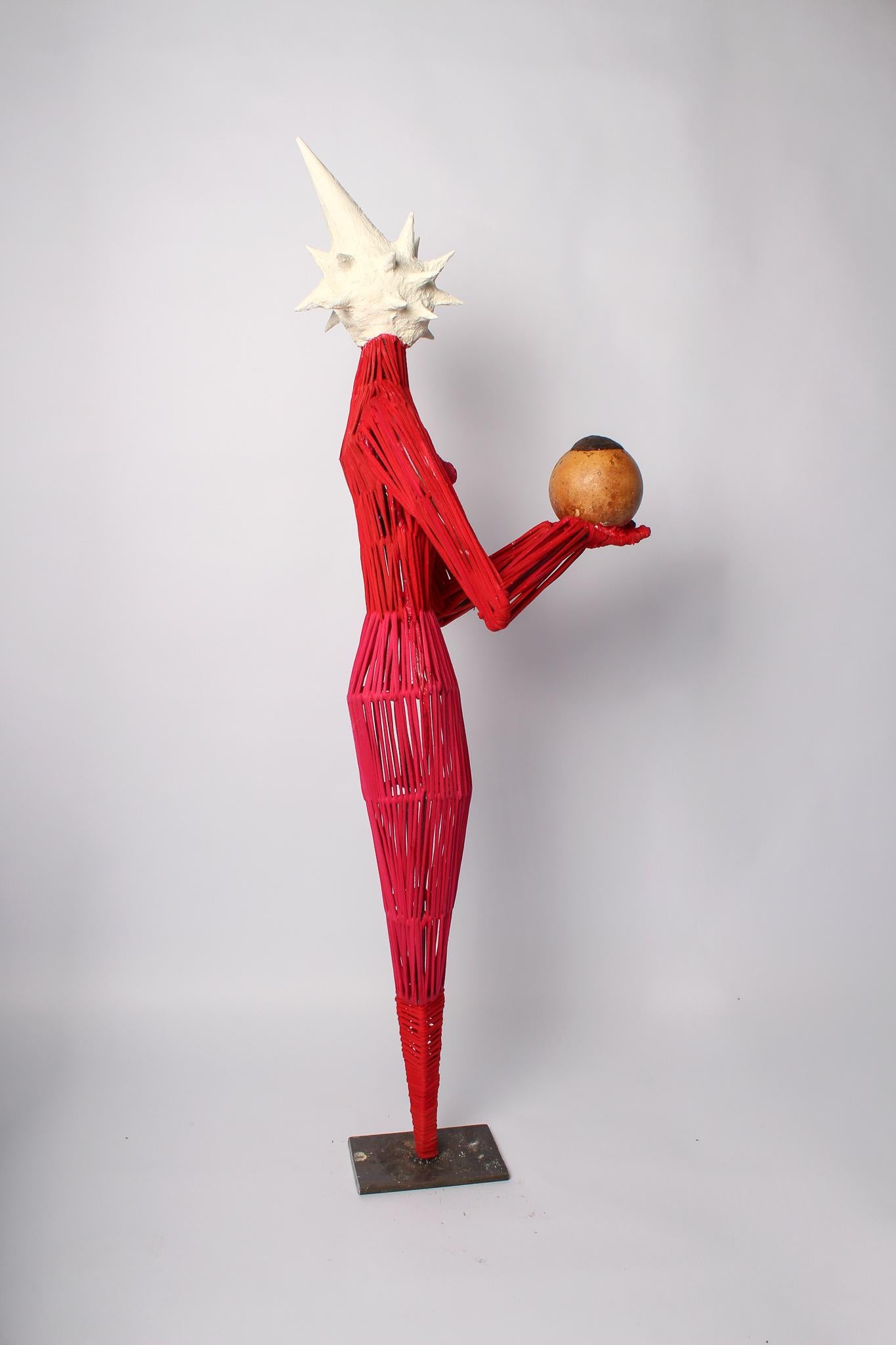 Alms Woman, Elisia Nghidishange, Mixed media sculpture For Sale 13
