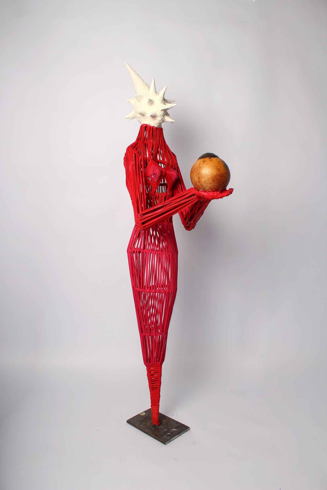 Alms Woman, Elisia Nghidishange, Mixed media sculpture For Sale 14