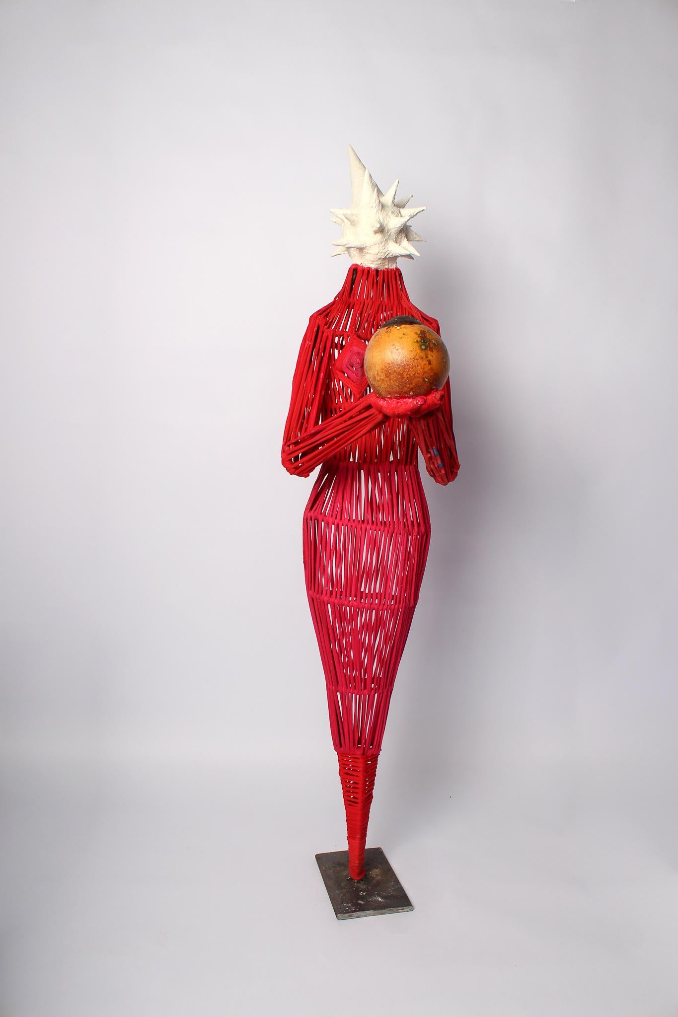 Alms Woman, Elisia Nghidishange, Mixed media sculpture For Sale 15