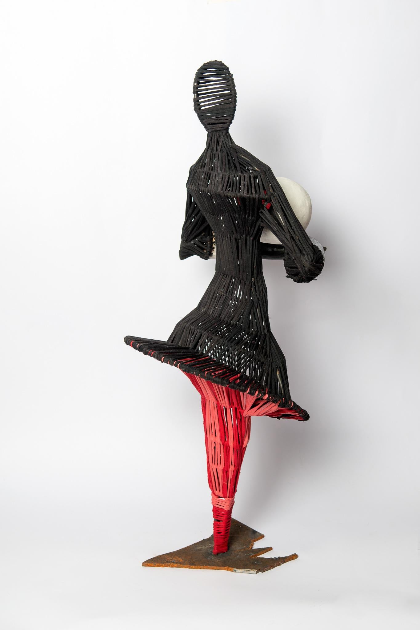 Caring Mother, Elisia Nghidishange, Mixed media: metal, fabric, plaster 3