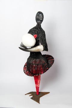 Caring Mother, Elisia Nghidishange, Mixed media: metal, fabric, plaster