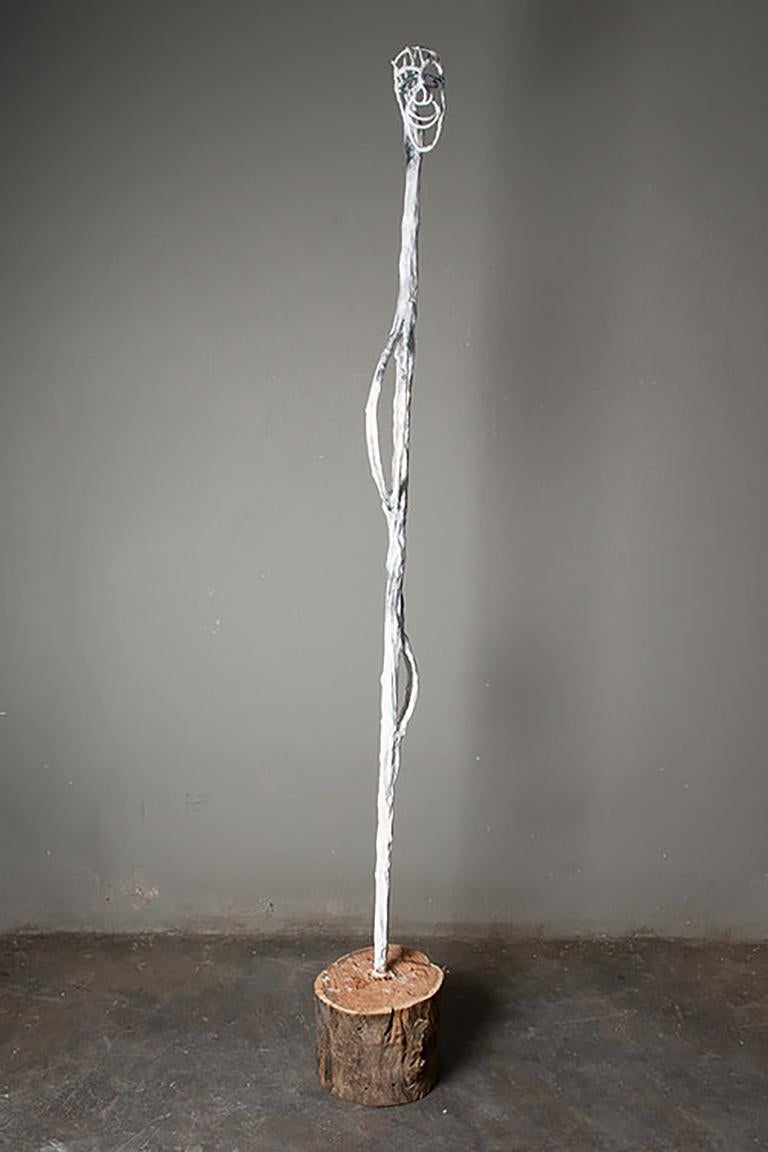 Looking Down 3, Elisia Nghidishange, mixed media, plaster, wire, wood 2