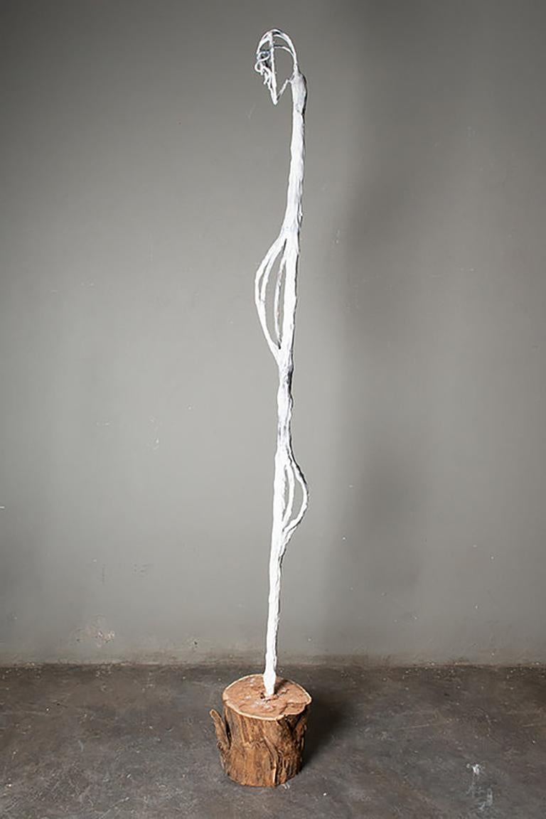 Looking Down 3, Elisia Nghidishange, mixed media, plaster, wire, wood 3