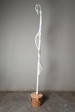 Looking Down 3, Elisia Nghidishange, mixed media, plaster, wire, wood