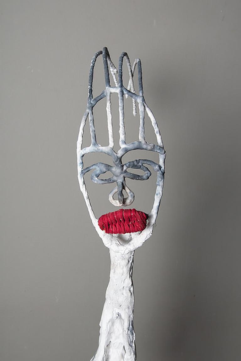 Shuttered 1, Elisia Nghidishange, fabric, wire, plaster 1