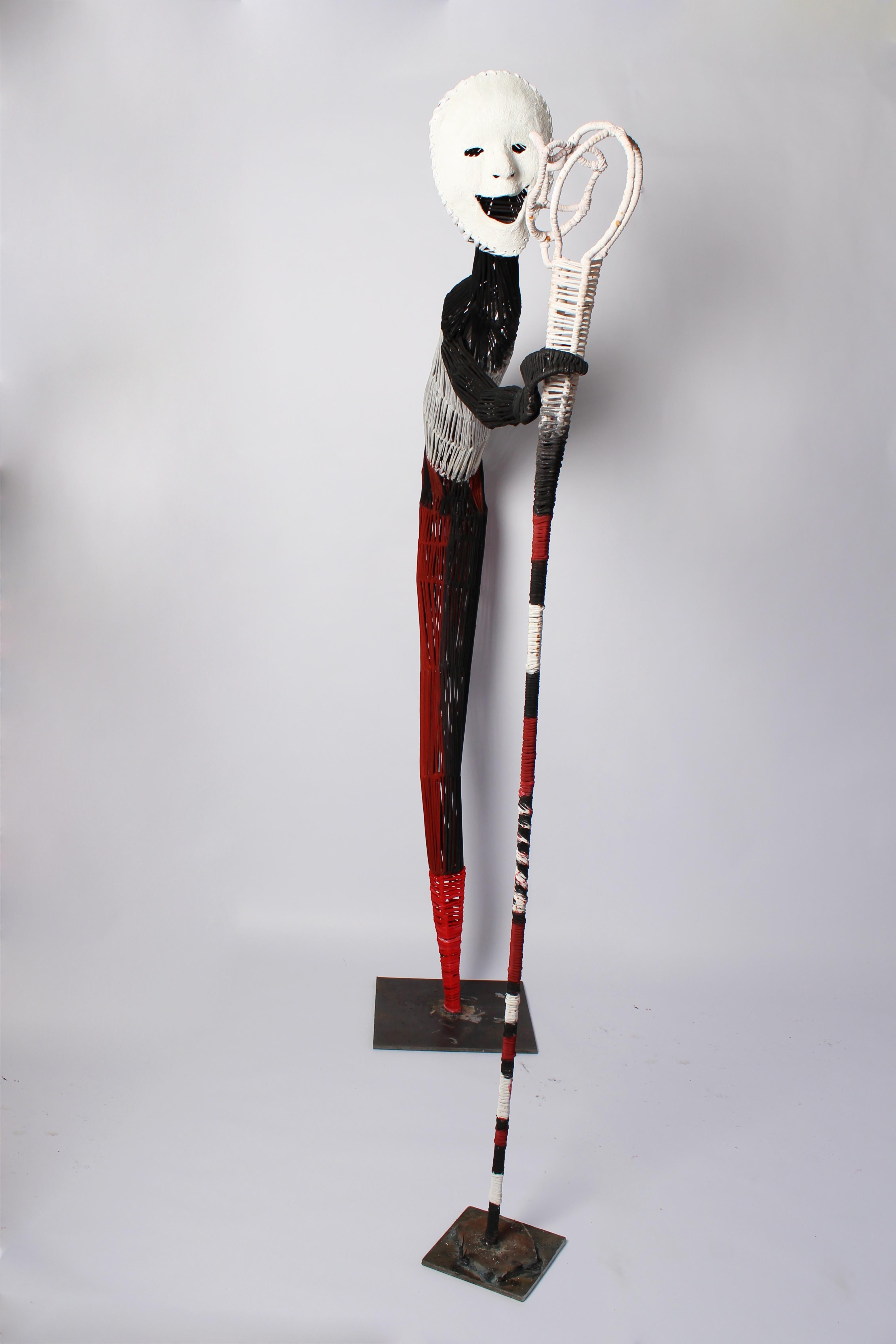 The Walking Stick, Elisia Nghidishange, Mixed media sculpture For Sale 9