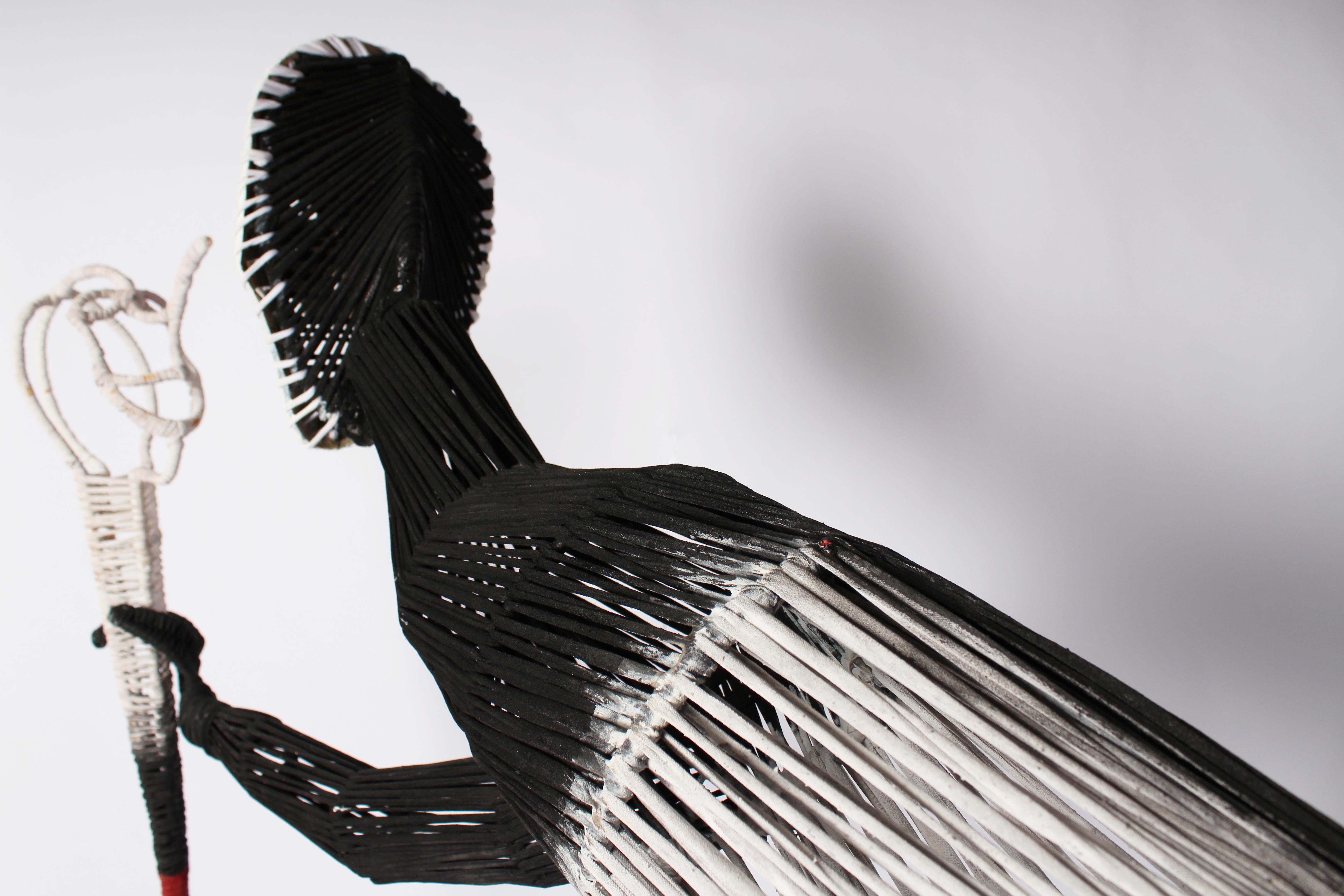The Walking Stick, Elisia Nghidishange, Mixed media sculpture For Sale 2
