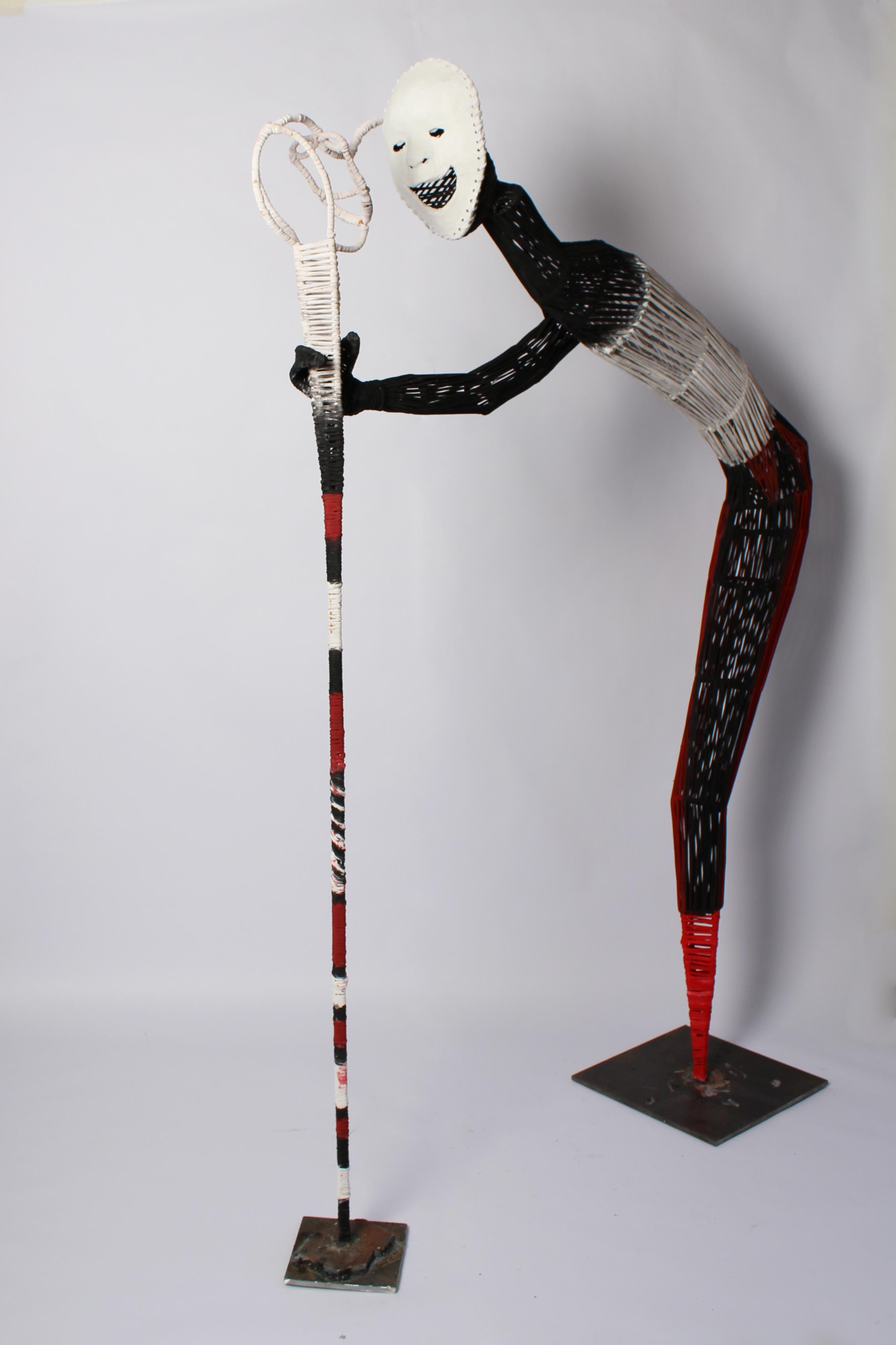 The Walking Stick, Elisia Nghidishange, Mixed media sculpture For Sale 7