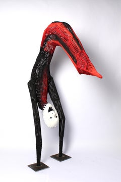 Yoga Pose 1, Elisia Nghidishange, Mixed media: fabric, round bar and plaster