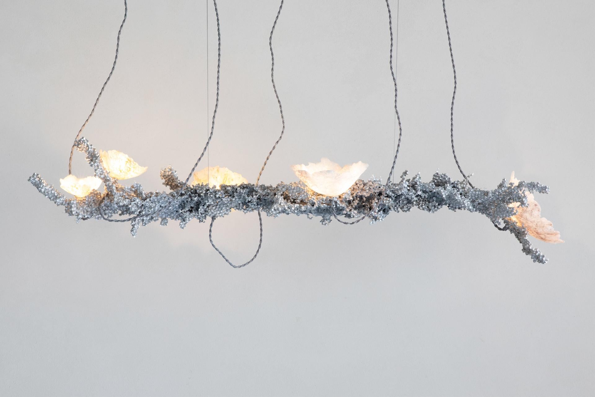 Elissa Lacoste Contemporary Chandelier Lamp Model Tillandsia, Aluminum, Silicone For Sale 2