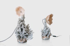 Elissa Lacoste Contemporary Table Lamp model Epilith II, aluminum resin silicone