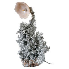 Elissa Lacoste Floral Table Lamp “Epilith I” Aluminum, Resin, Contemporary 