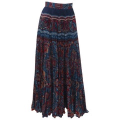 Elissa of California Bohemian Maxi Micro Pleated Skirt, 1970's