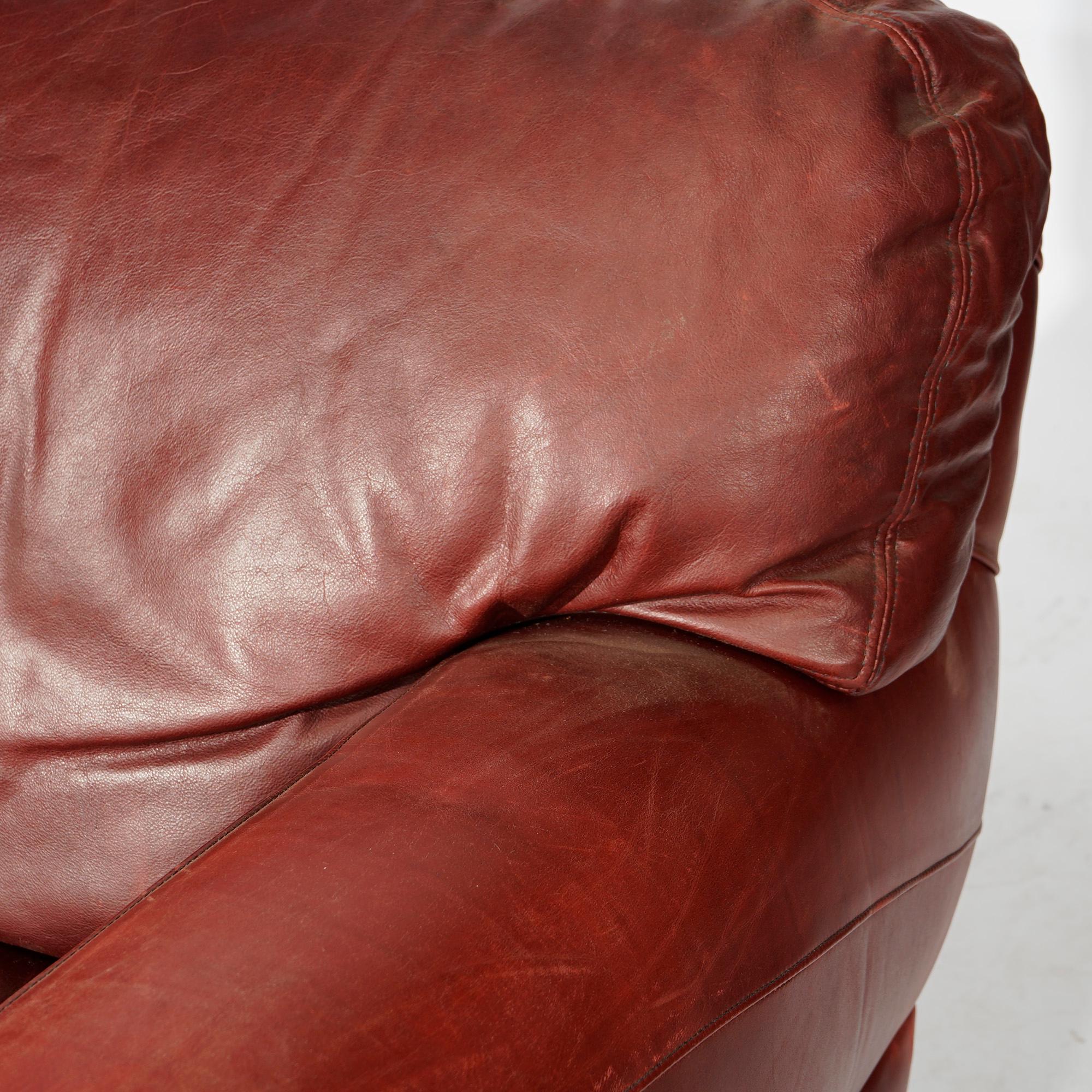 Elite Cordovan Leather Club Chair & Ottoman 20th C 8