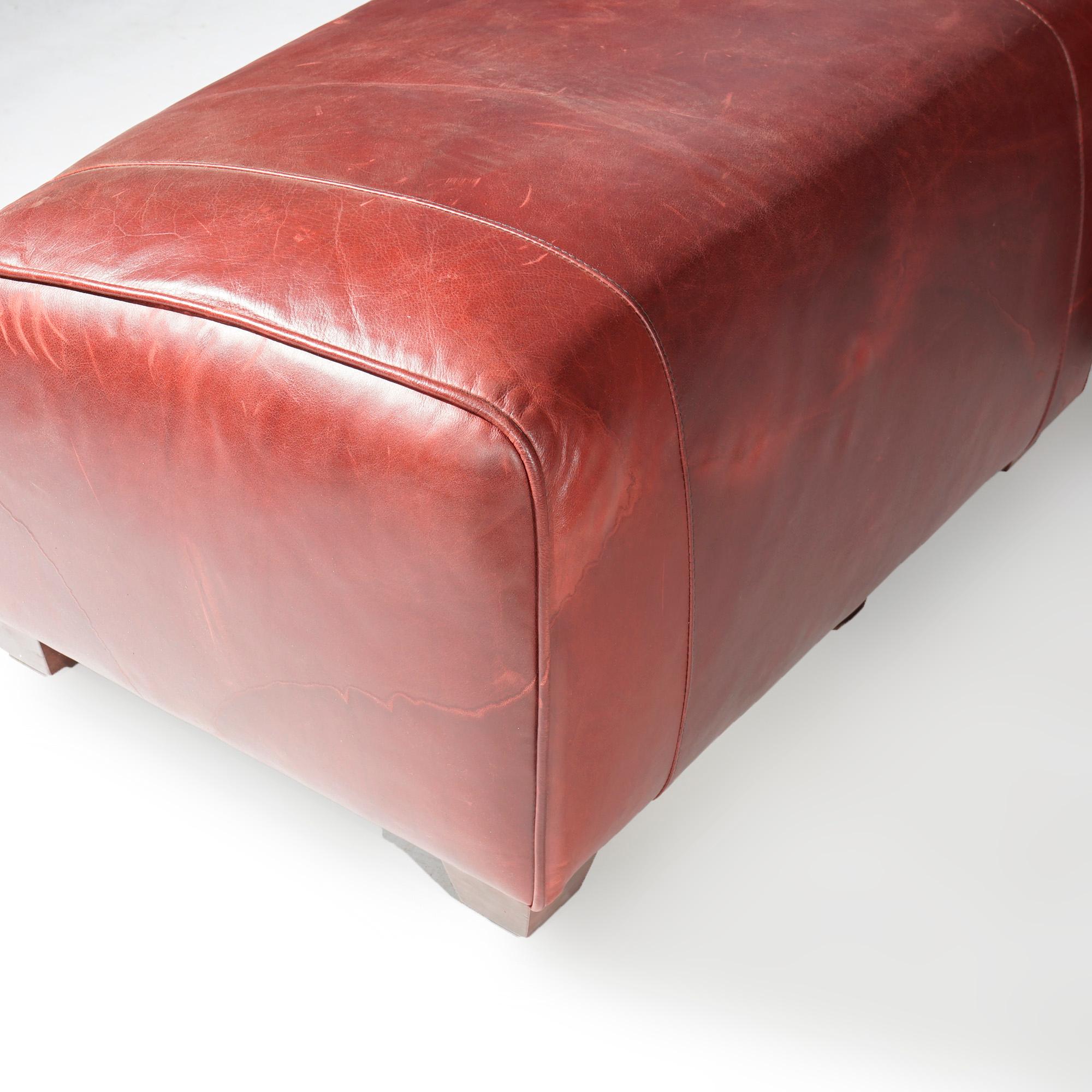 Elite Cordovan Leather Club Chair & Ottoman 20th C 9