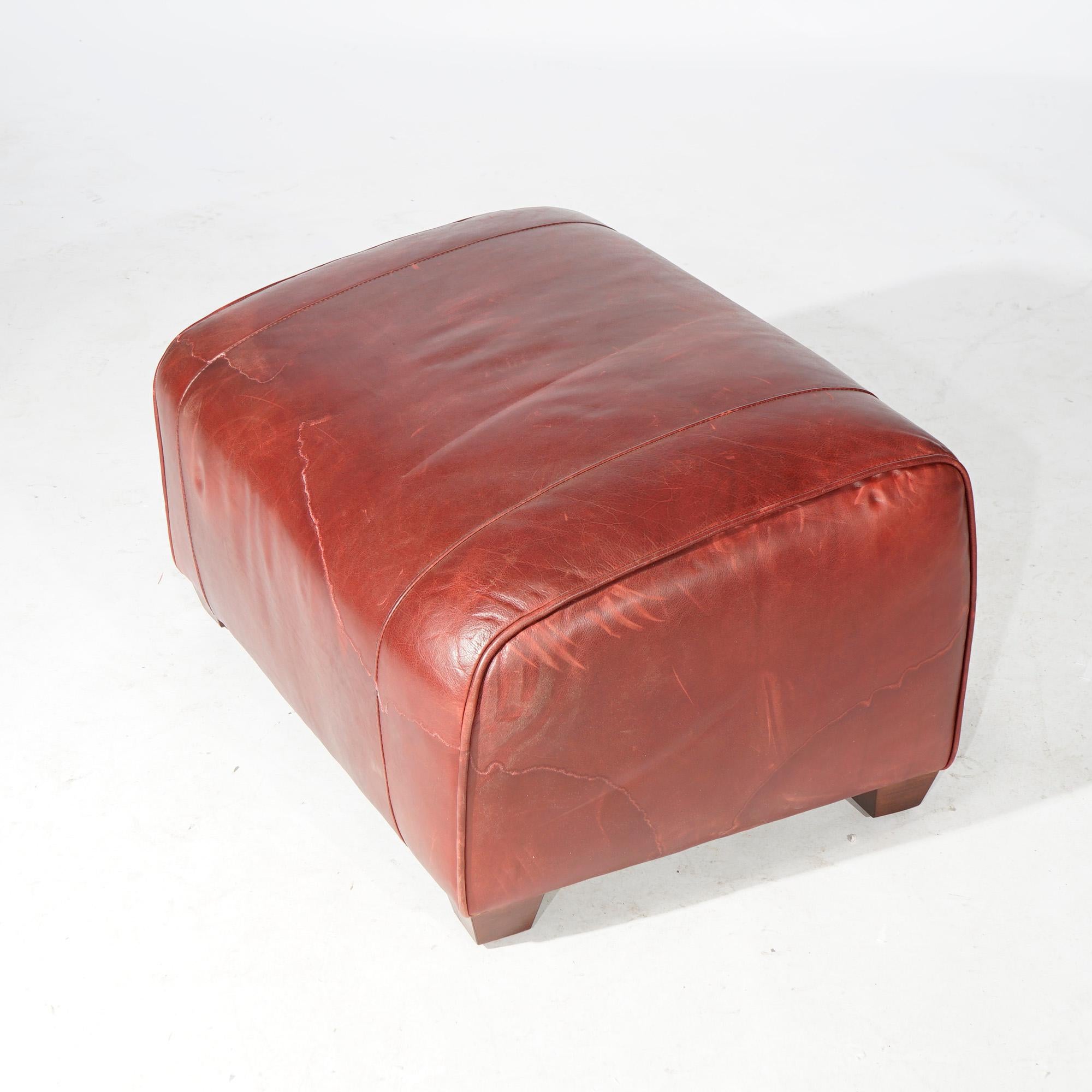 Elite Cordovan Leather Club Chair & Ottoman 20th C 11