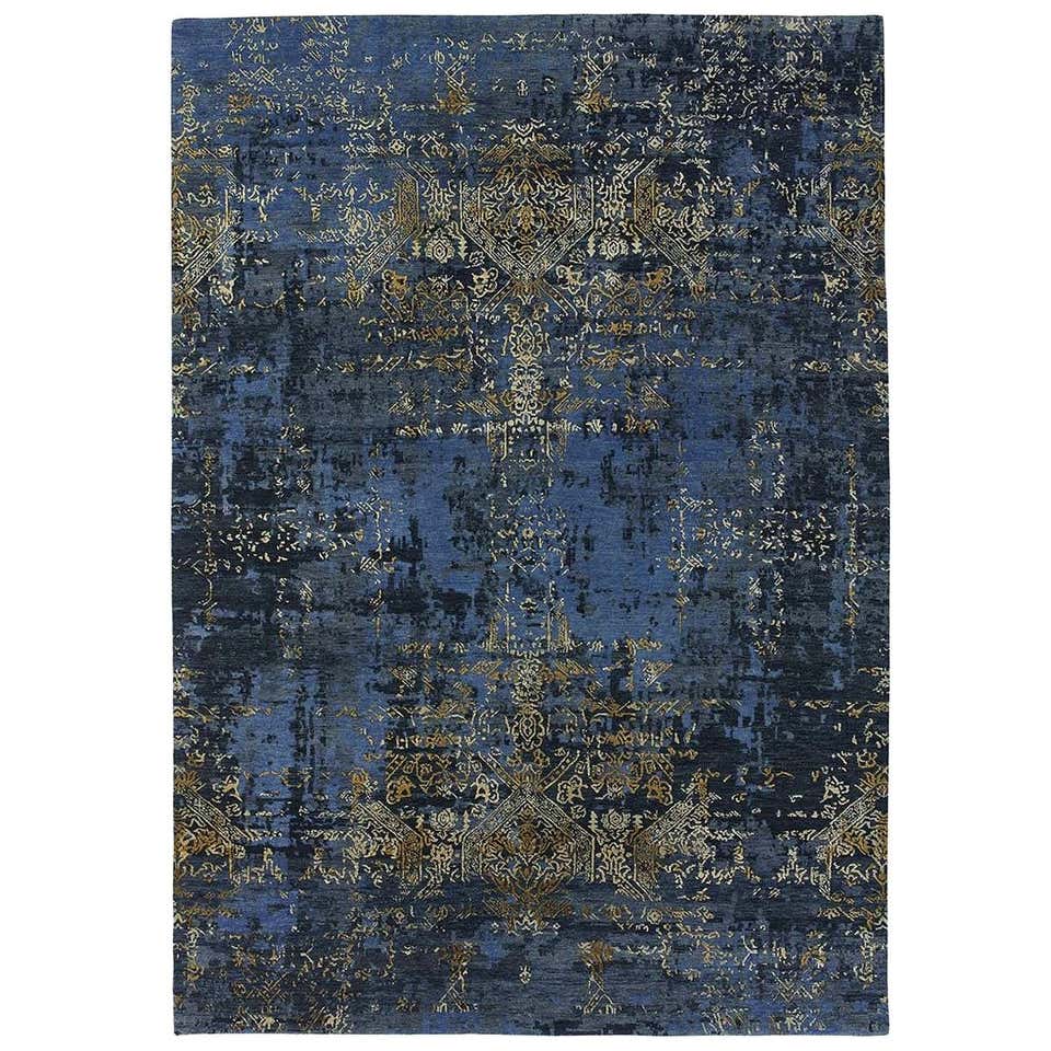 Elite Navy Blue Gold Rug For Sale at 1stDibs | blue and gold rugs, navy ...