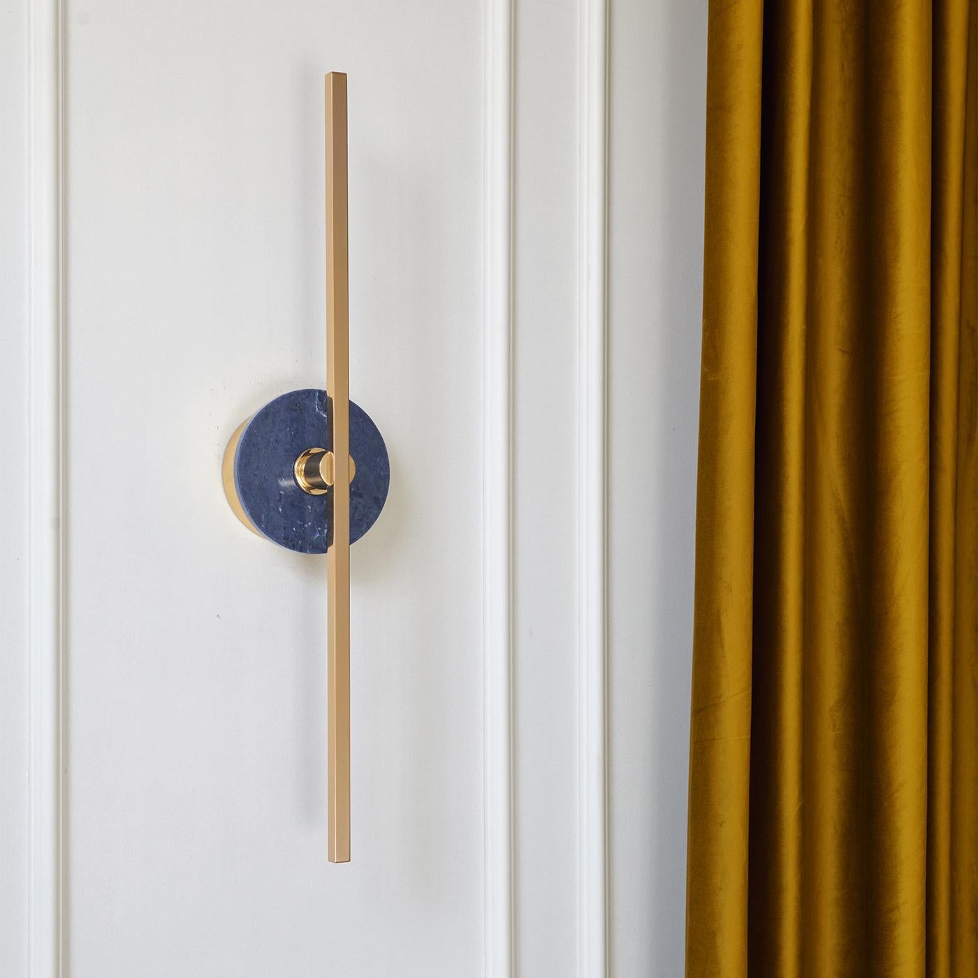 Gemme varie Elite Stick Applique in ottone lucido e Sodalite in vendita