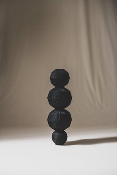 SCULPTURE COLUMN II TEXTILE BLACK SPANISH CONTEMPORARY ARTIST ELIURPI ABSTRACT