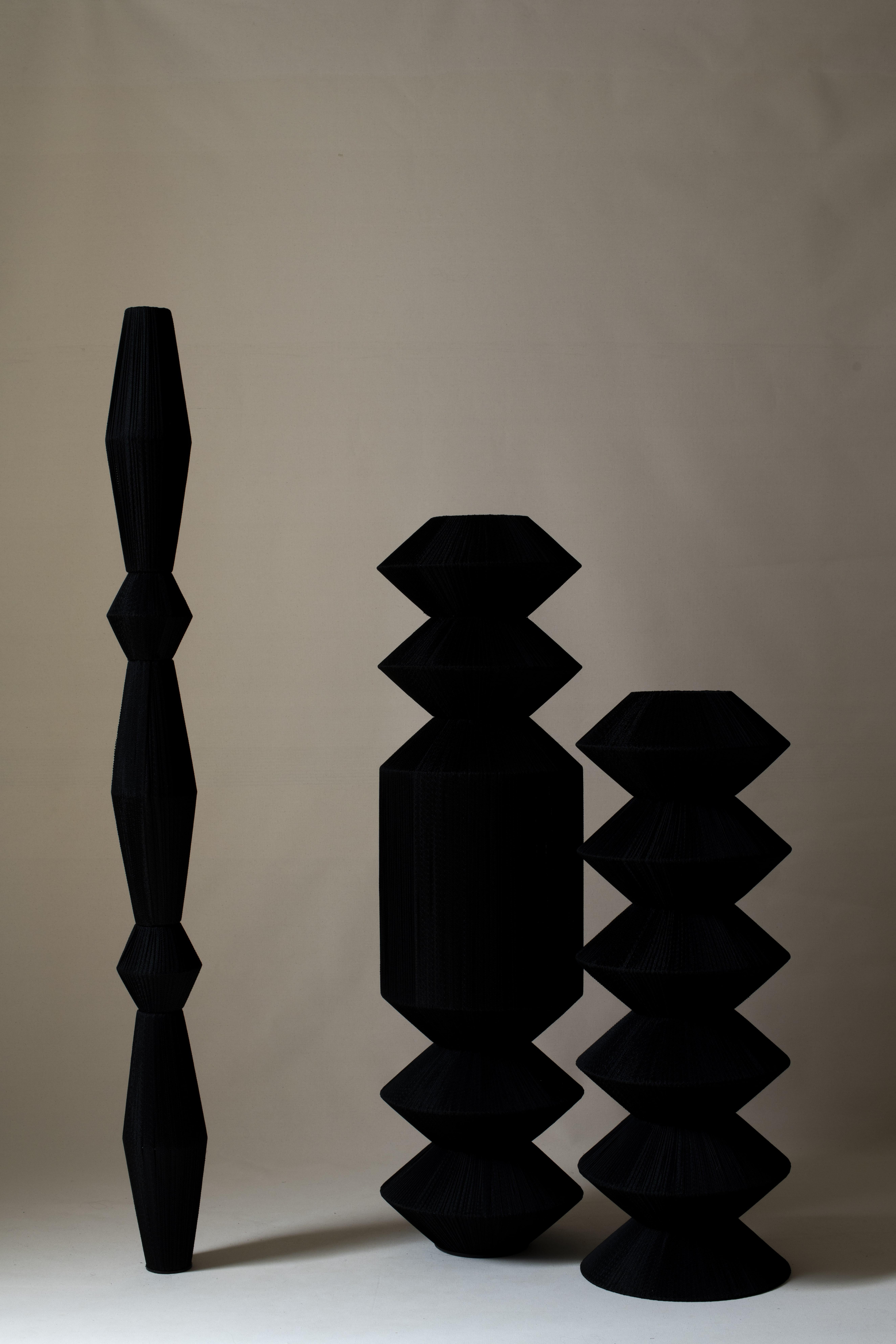 ESCULTURA COLUMNA IV TEXTIL NEGRO ARTISTA ESPAÑOL CONTEMPORÁNEO ELIURPI ABSTRACTO - Sculpture Abstracto de Eliurpi
