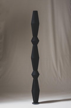 SCULPTURE COLUMN IV TEXTILE BLACK SPANISH CONTEMPORARY ARTIST ELIURPI ABSTRACT