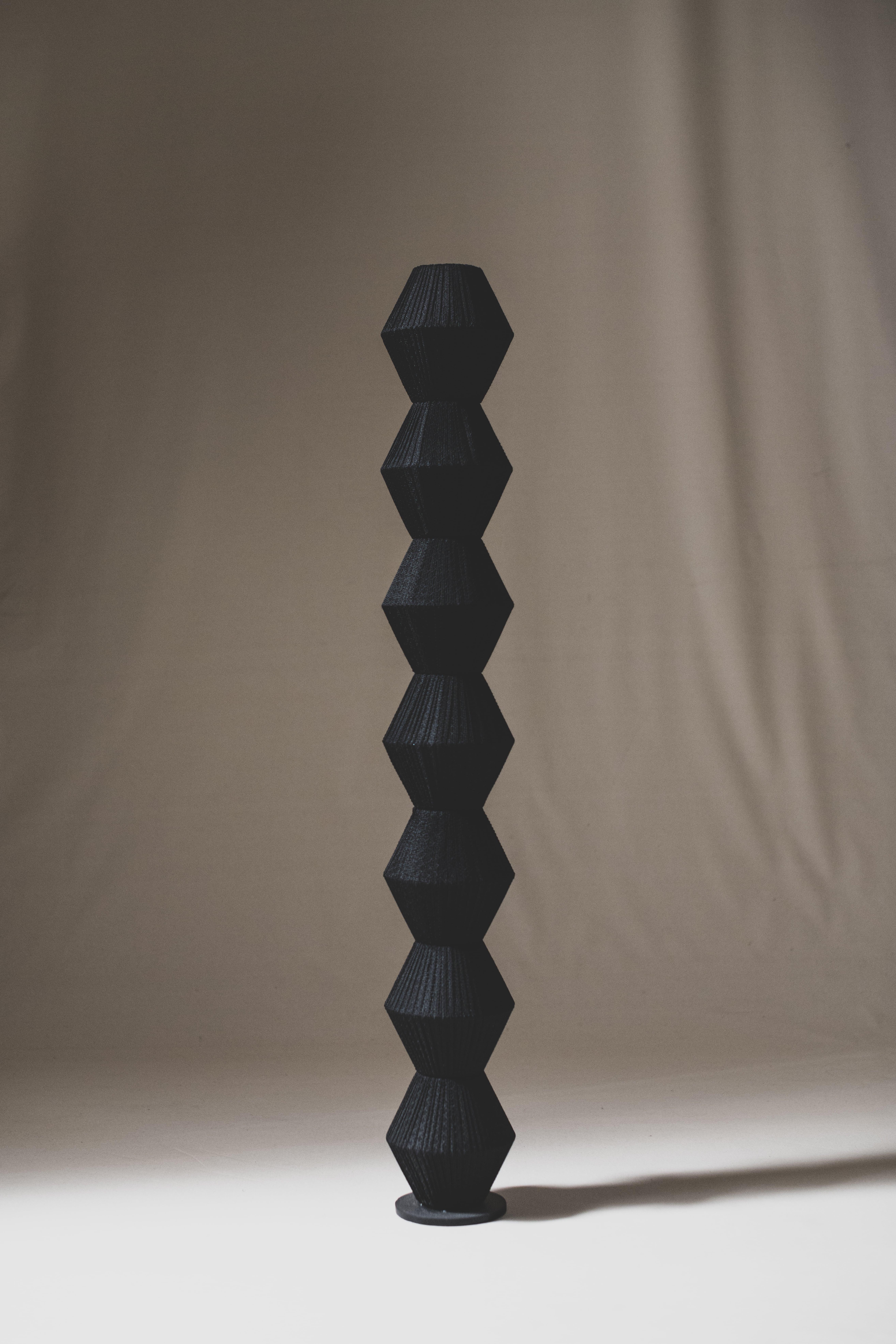 SCULPTURE COLUMN V TEXTILE BLACK SPANISH CONTEMPORARY ARTIST ELIURPI 2024 NEW