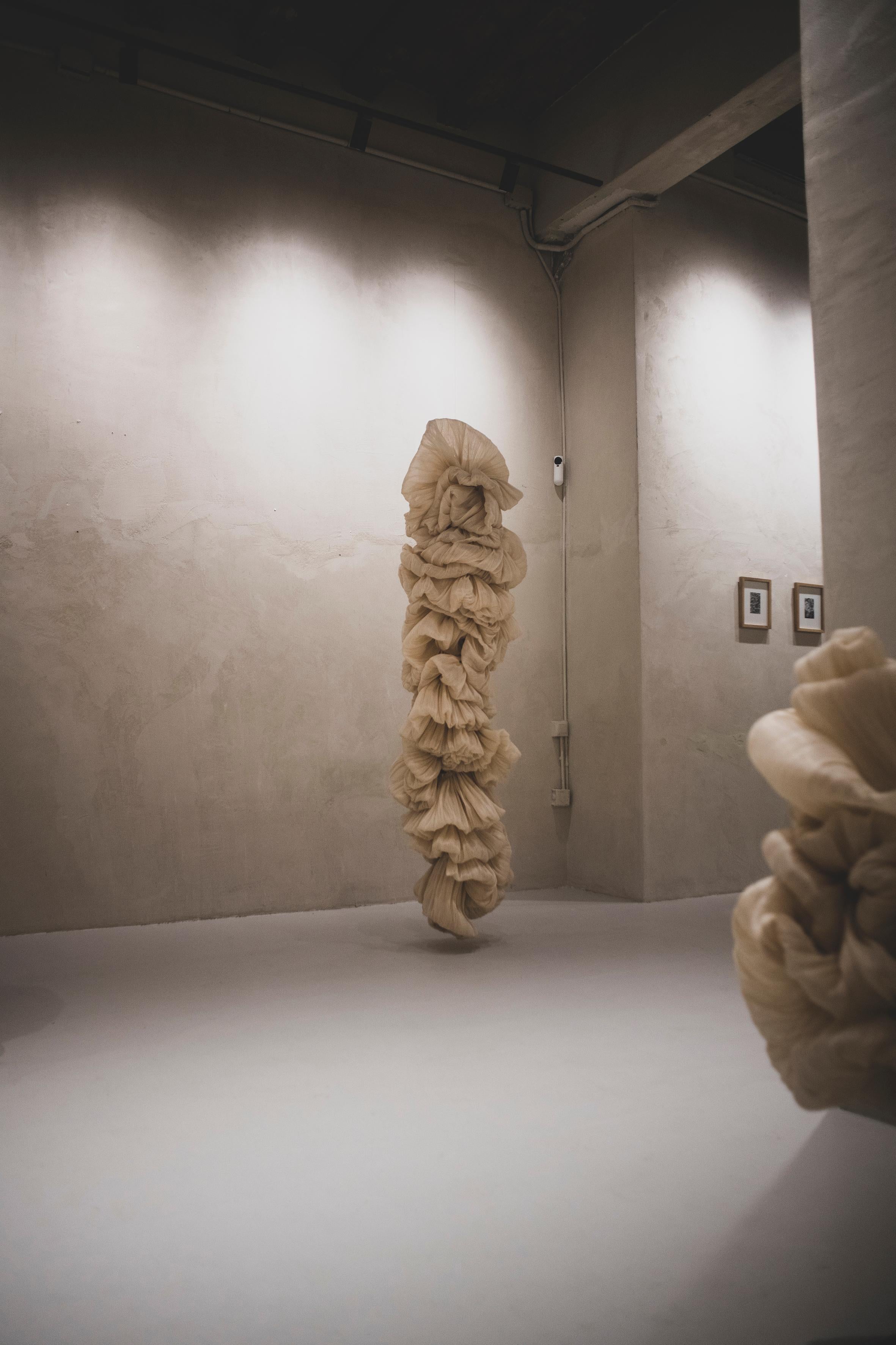 TEXTILE organique I DE L'ARTISTE SPANISH ELIURPI 2024, NEUF - Gris Abstract Sculpture par Eliurpi